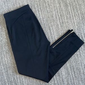 The Loft black leggings with gold zipper ankle, size 4